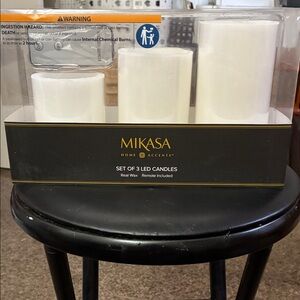 Mikasa Home Accents White LED Candle Trio